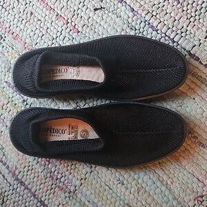Arcopedico Sec V Black Stretch Fabric Slip On Flats Comfort Shoe Size 40